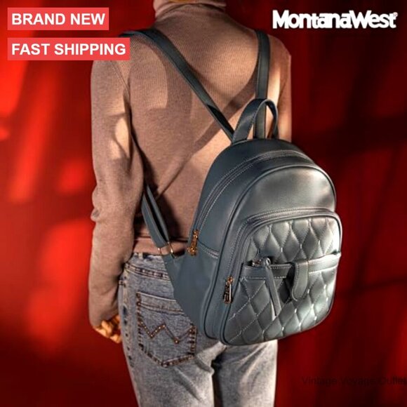 Anti Theft Quilted Backpack Set with Crossbody Bag and Wallet main image 4